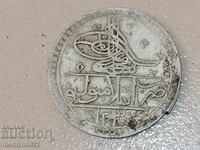 Ottoman silver coin 32g 465/1000 1203 year 2 gold YUZLUK