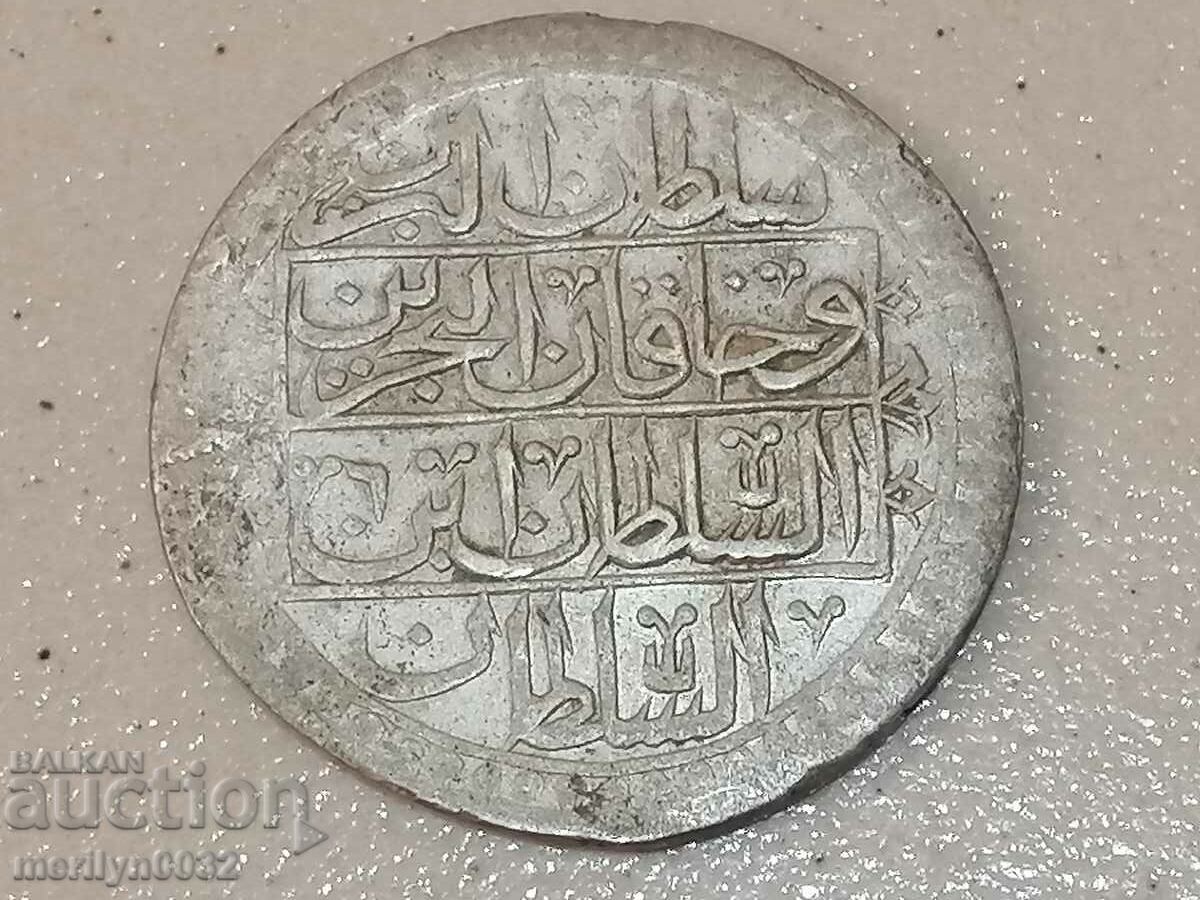 Ottoman silver coin 32g 465/1000 1203 year 2 gold YUZLUK with price 169.00 BGN | € 86.41 Ottoman silver coin 32g 465/1000 1203 year 2 gold YUZLUK with price 169.00 BGN | € 86.41
