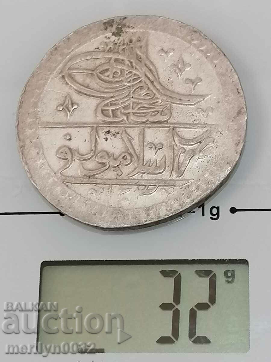 Auction Ottoman silver coin 32g 465/1000 1203 year 2 gold YUZLUK Auction Ottoman silver coin 32g 465/1000 1203 year 2 gold YUZLUK