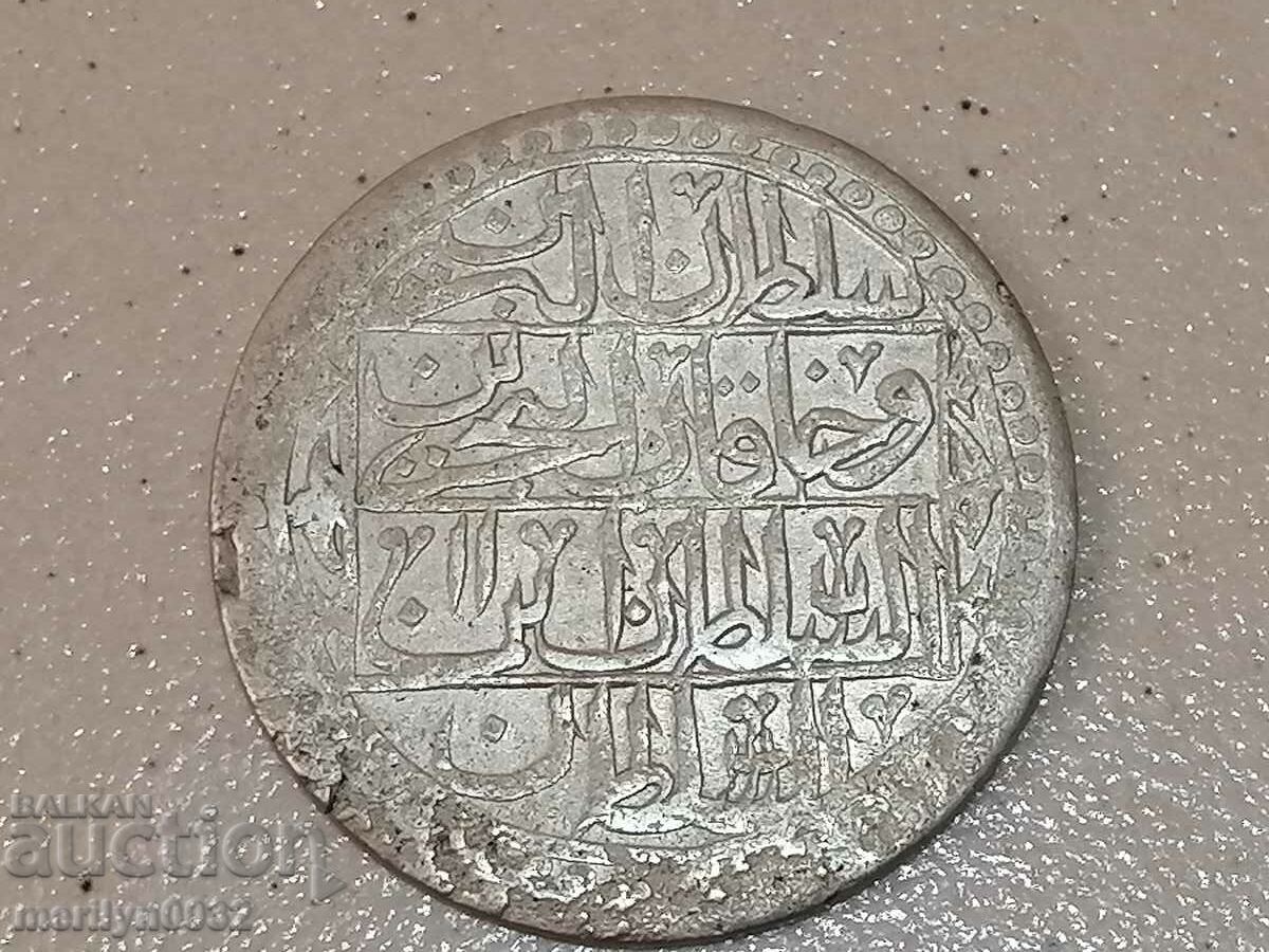 Ottoman silver coin 32g 465/1000 1203 year 2 gold YUZLUK with price 169.00 BGN | € 86.41 Ottoman silver coin 32g 465/1000 1203 year 2 gold YUZLUK with price 169.00 BGN | € 86.41