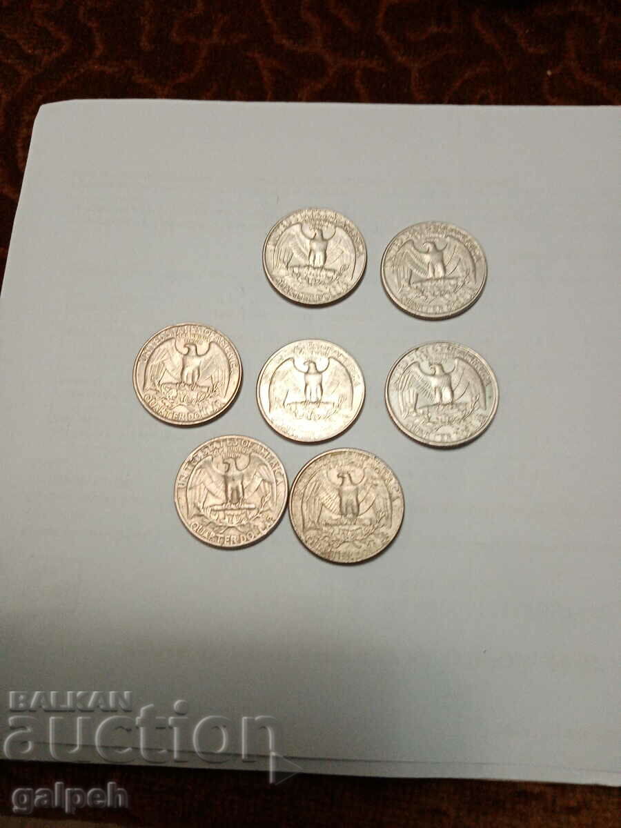 COINS - USA 1967,90,4,5,6 - 2 pcs, 8 years - 7 pcs. - BGN 2.8 with price 2.80 BGN | € 1.43 COINS - USA 1967,90,4,5,6 - 2 pcs, 8 years - 7 pcs. - BGN 2.8 with price 2.80 BGN | € 1.43