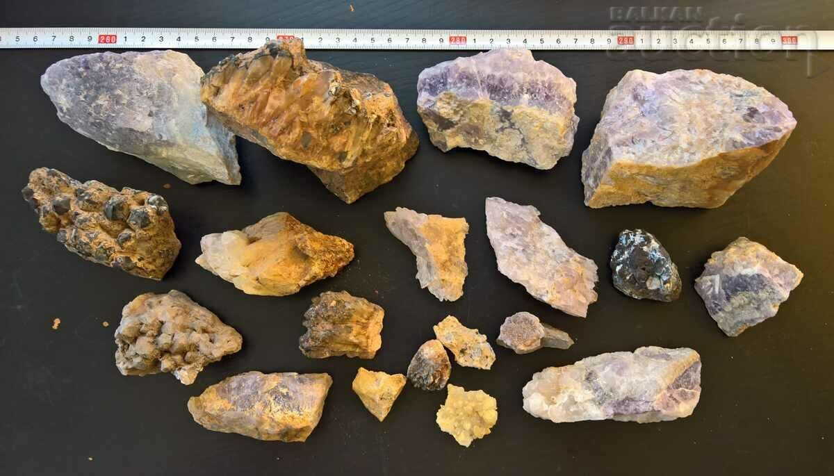 Stone crystals quartz amethyst fluorite