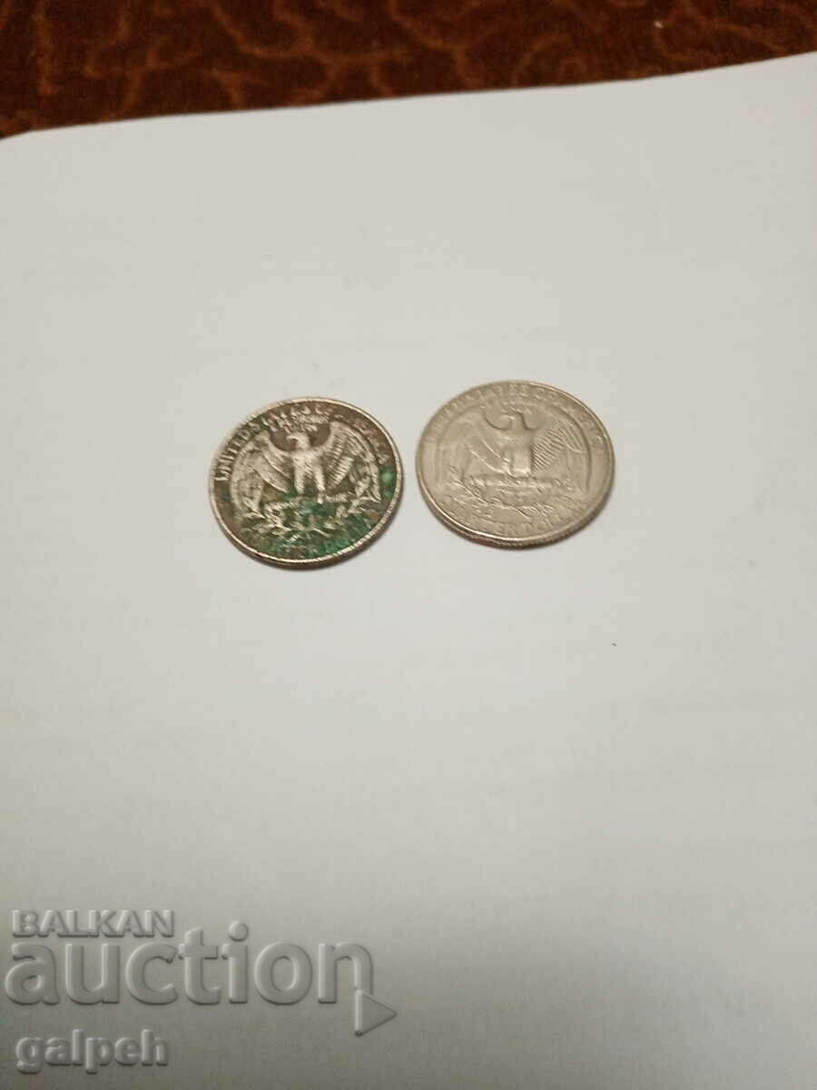 COINS - USA 1993, 8 years - 2 pcs. - BGN 0.65 with price 0.65 BGN | € 0.33 COINS - USA 1993, 8 years - 2 pcs. - BGN 0.65 with price 0.65 BGN | € 0.33