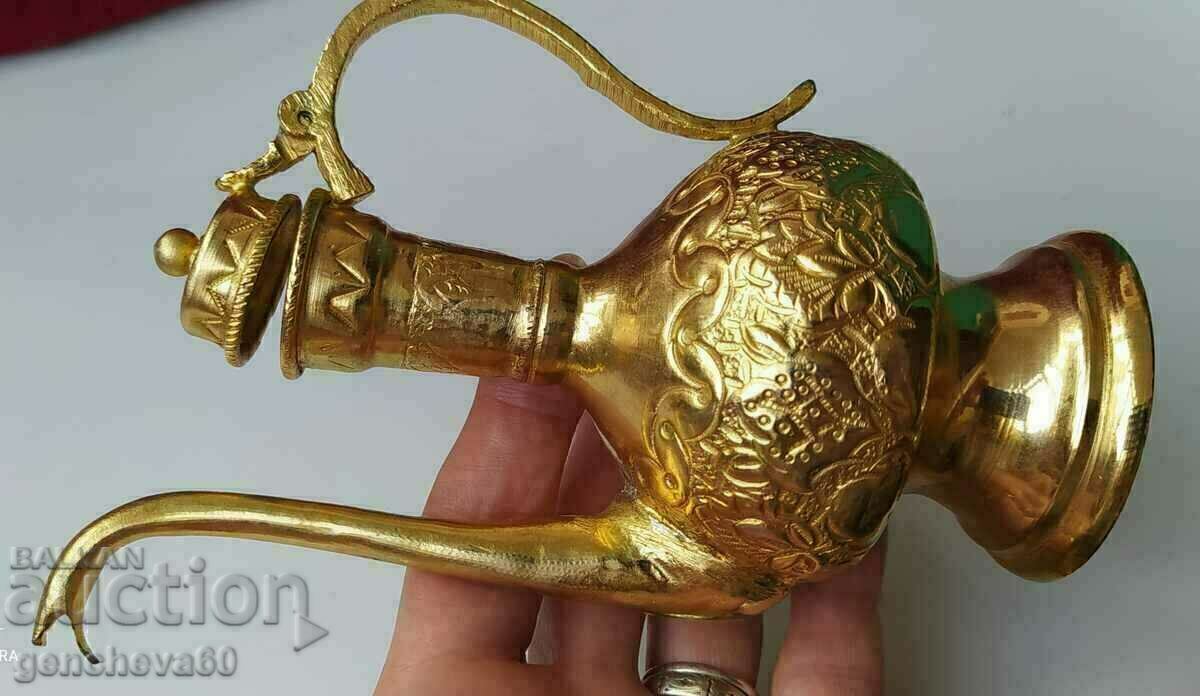 Engraved bronze kettle, jug - 180g with price 25.00 BGN | € 12.78