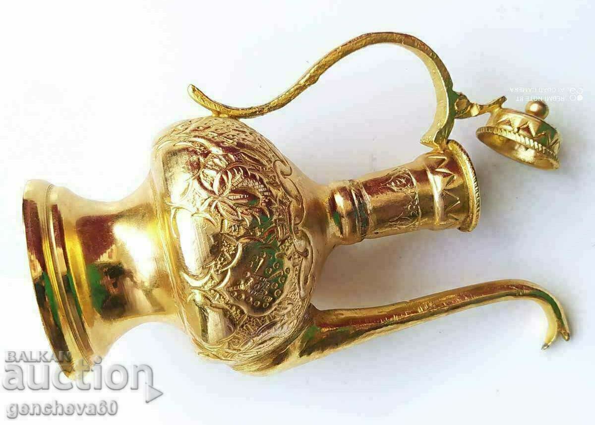 Engraved bronze kettle, jug - 180g - 5