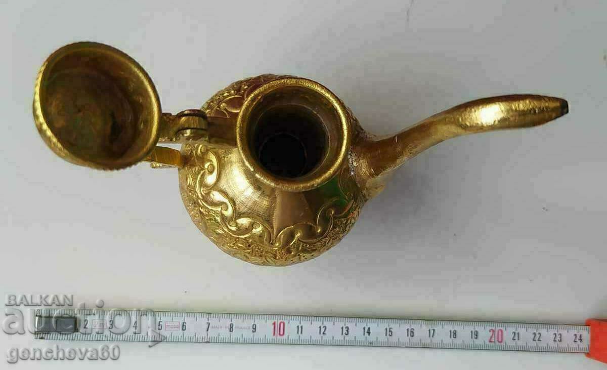 Engraved bronze kettle, jug - 180g - 6