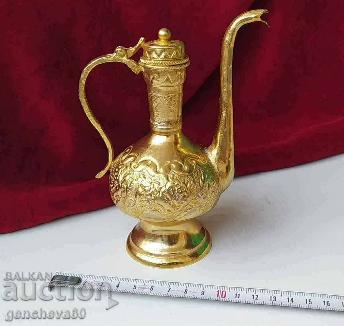 Engraved bronze kettle, jug - 180g - 7