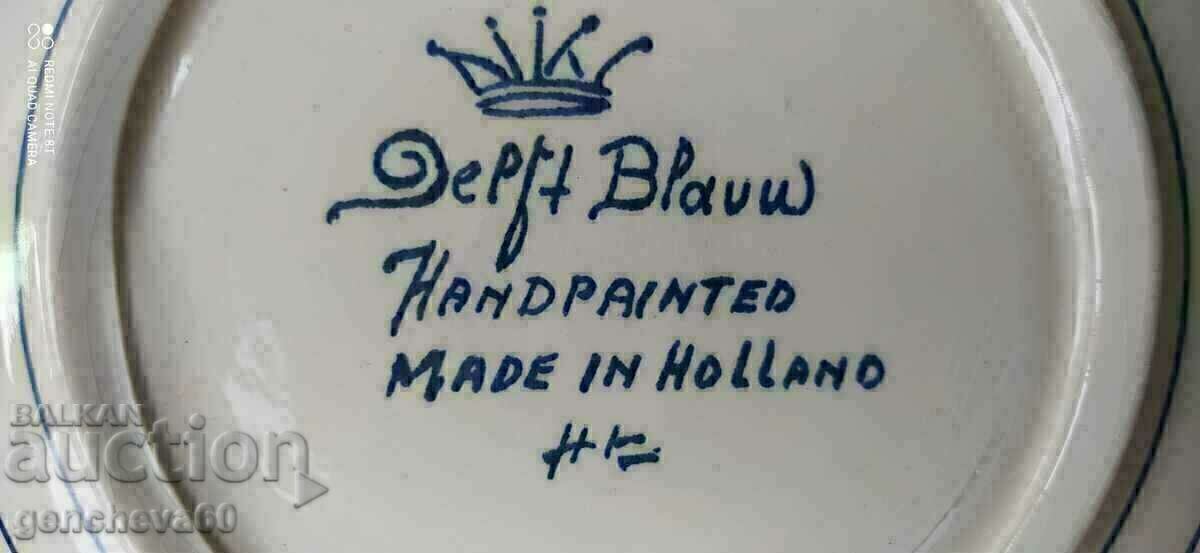 Farfurie veche Delft pictată manual, de colecție - 6