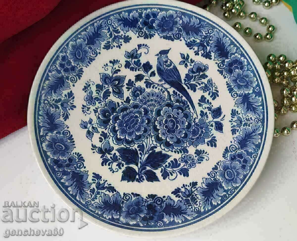 Hand-painted old Delft plate for decoration