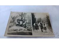 Снимка Три млади момичета с народни носии 1933