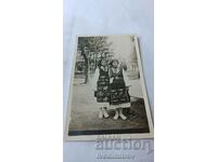 Photo Two young girls in folk costumes 1932