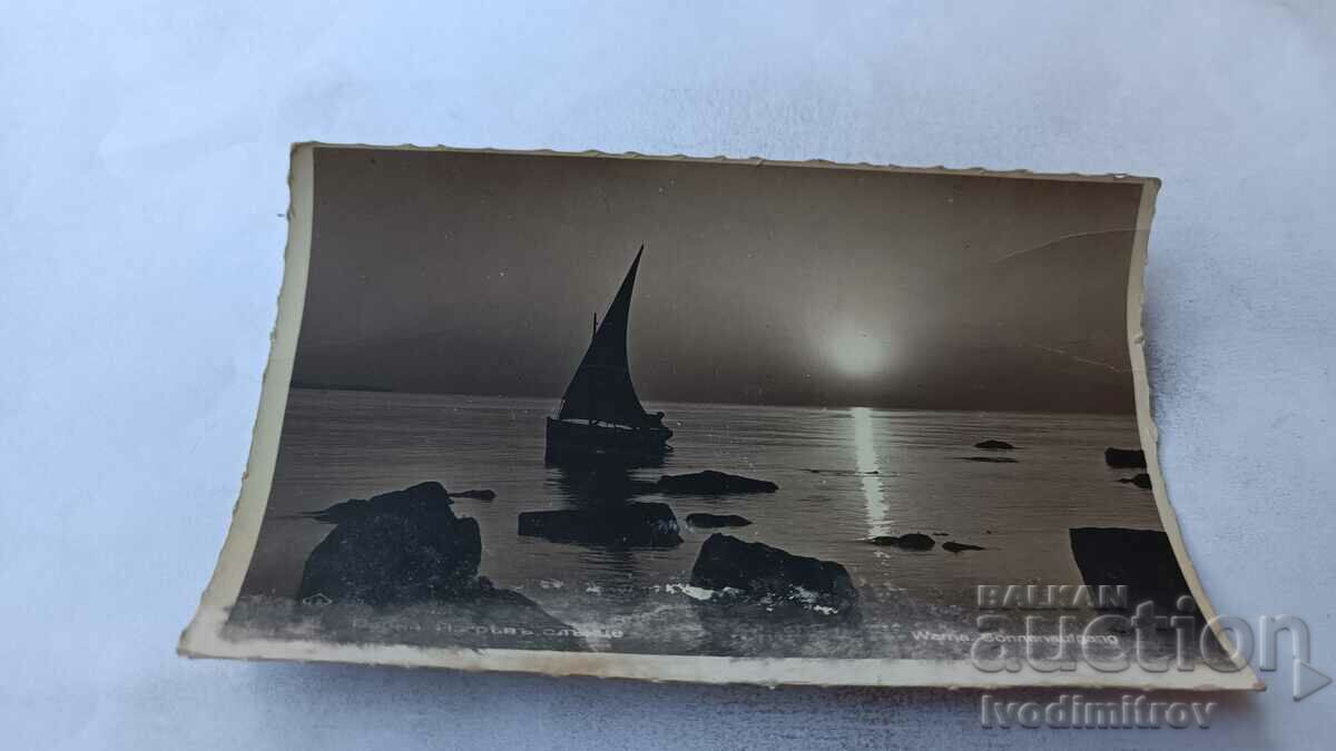 Postcard Varna Sunrise Gr. Easter 1936