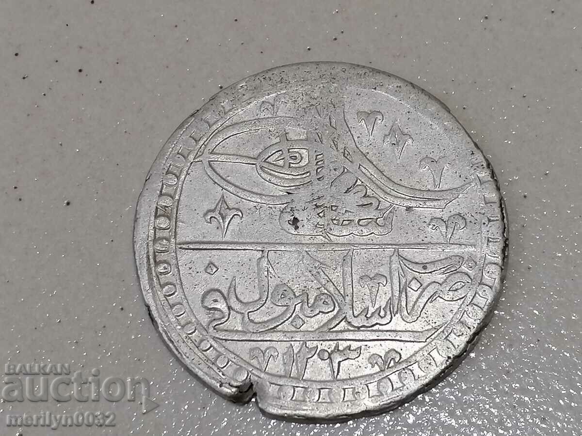 Παράδοση Οθωμανικό ασημένιο νόμισμα 32g 465/1000 1203 έτος 2 χρυσό YUZLUK Παράδοση Οθωμανικό ασημένιο νόμισμα 32g 465/1000 1203 έτος 2 χρυσό YUZLUK