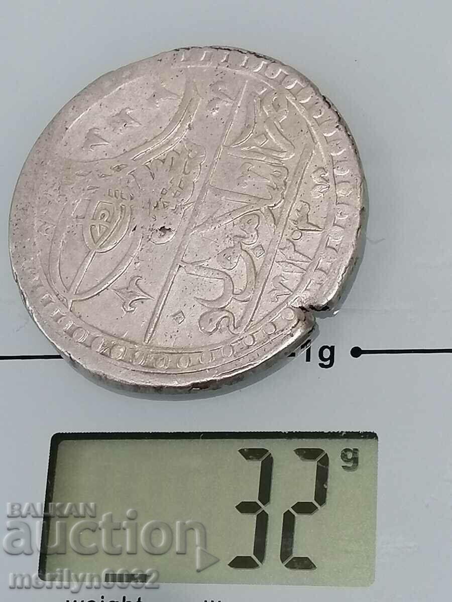 Οθωμανικό ασημένιο νόμισμα 32g 465/1000 1203 έτος 2 χρυσό YUZLUK - 6 Οθωμανικό ασημένιο νόμισμα 32g 465/1000 1203 έτος 2 χρυσό YUZLUK - 6