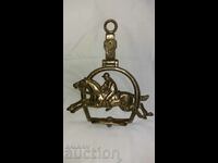 Old bronze jockey horse hanger
