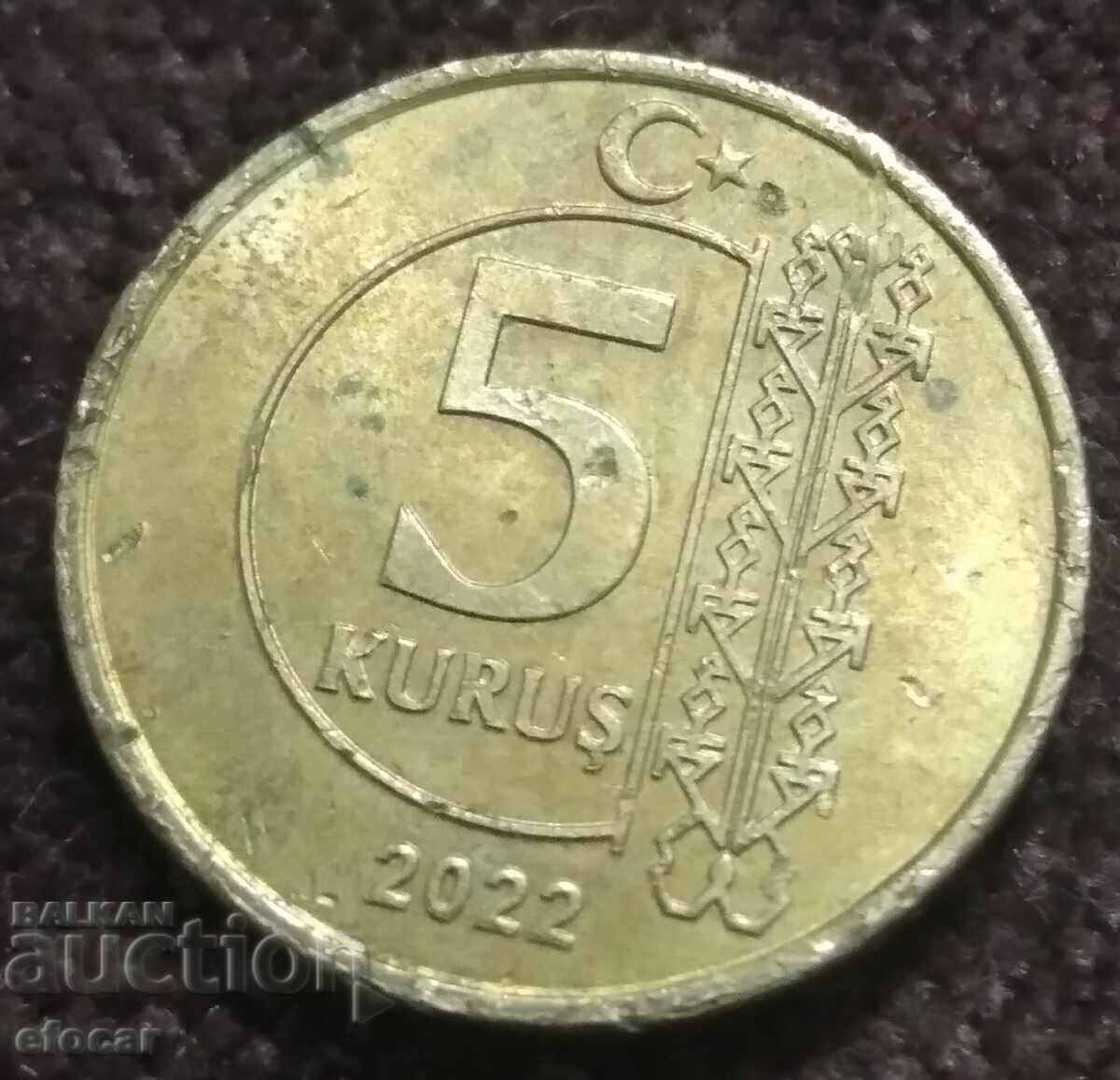 5 kuruş Republic of Turkey 2022
