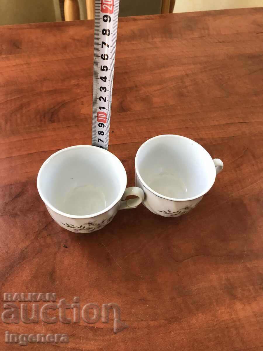 PORCELAIN COFFEE TEA GLASSES BULGARIA-2 PCS - 5 PORCELAIN COFFEE TEA GLASSES BULGARIA-2 PCS - 5