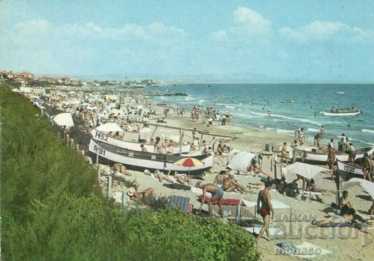 Стара картичка - Поморие, Плажът