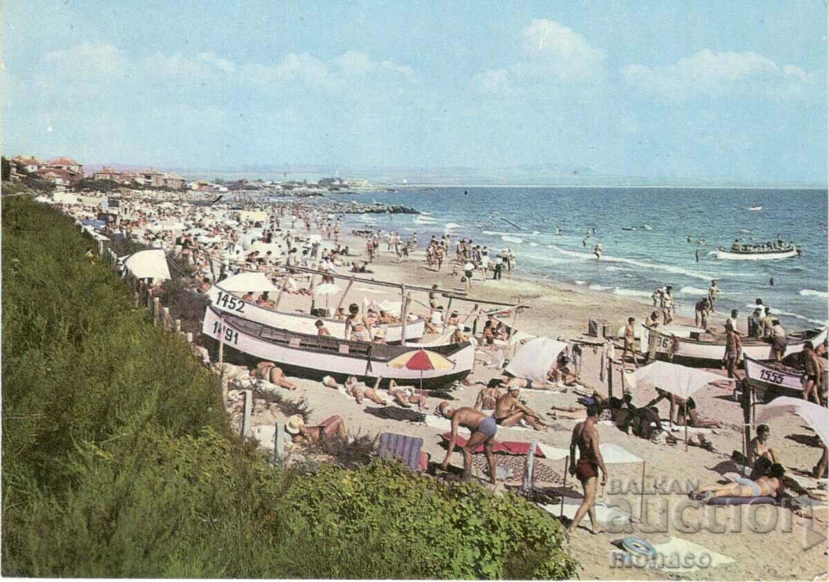 Old card - Pomorie, Beach