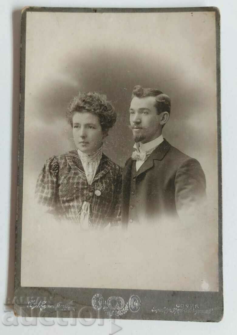 1890 CARTON FOTO FAMILII VECHE