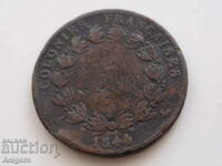 рядка монетa Френски колонии 5 сантима 1844 French colonies
