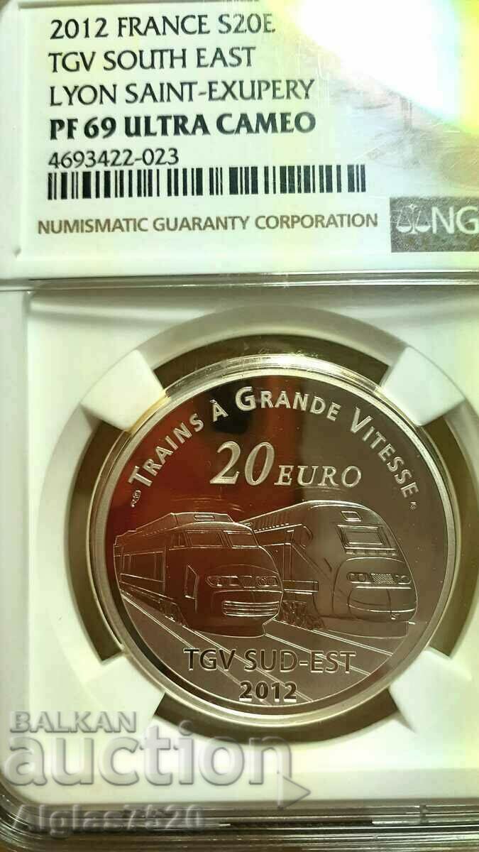 20 euro / argint 0.900/Franta MS 69- tiraj 1000 buc.