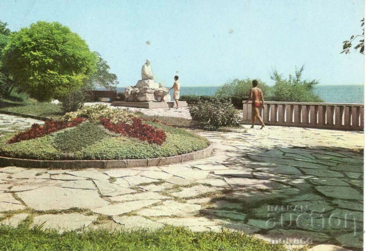 Old postcard - Pomorie, Monument to Yavorov