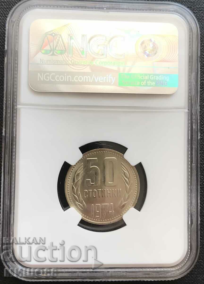 50 cents 1974. MS 66. NGC. with price 80.00 BGN | € 40.90 50 cents 1974. MS 66. NGC. with price 80.00 BGN | € 40.90