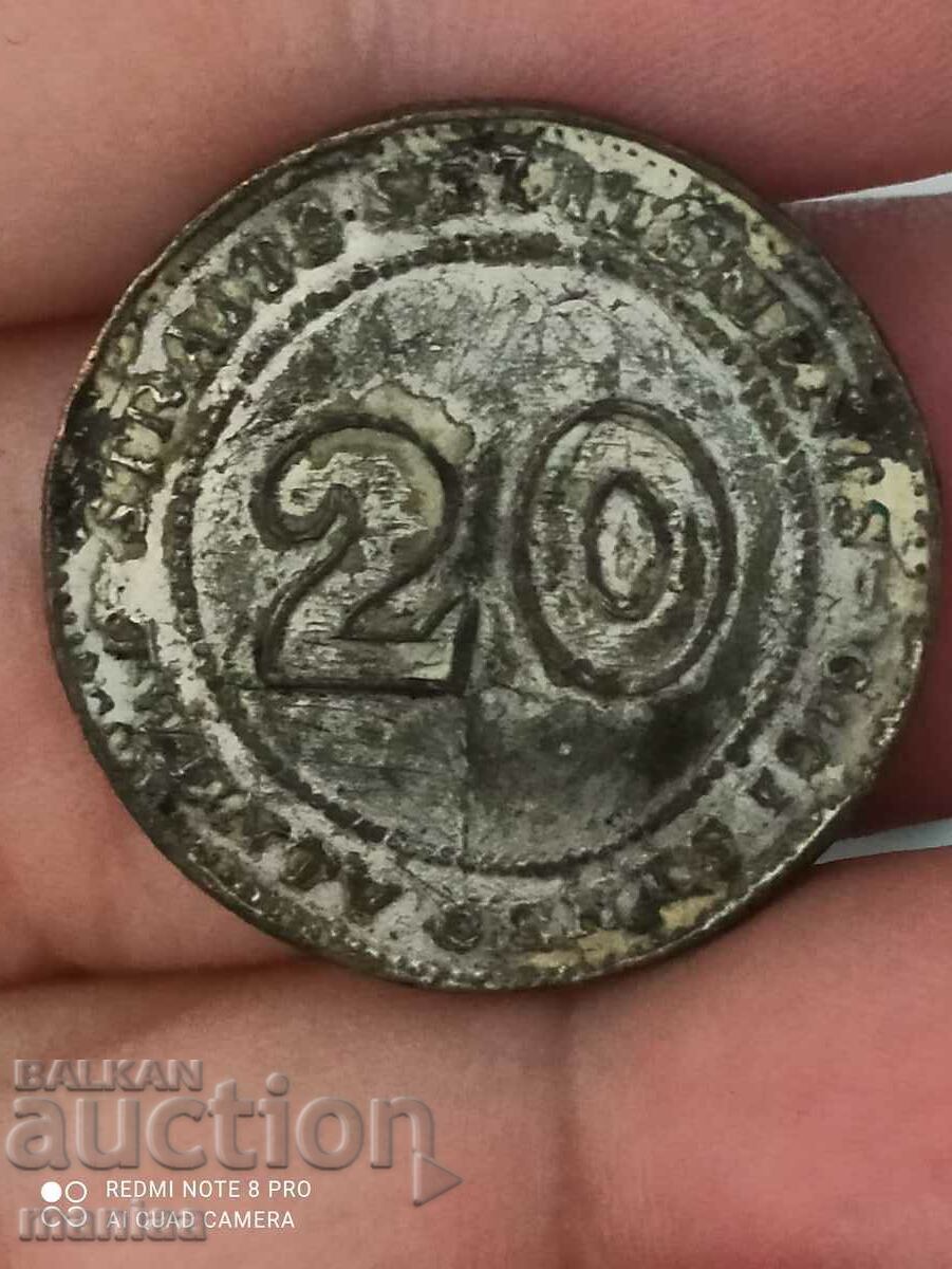 20 Cents Straits Settlements 1919 Silver with price 60.00 BGN | € 30.68 20 Cents Straits Settlements 1919 Silver with price 60.00 BGN | € 30.68