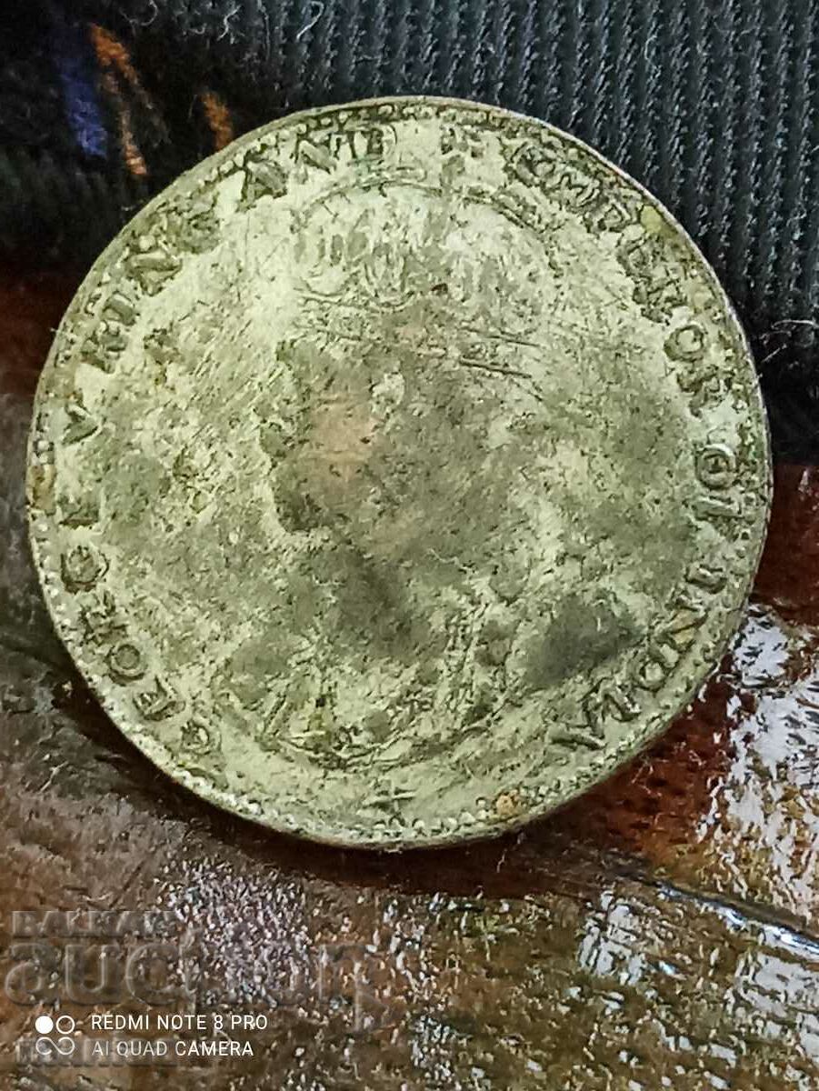 20 Cents Straits Settlements 1919 Silver - 5 20 Cents Straits Settlements 1919 Silver - 5