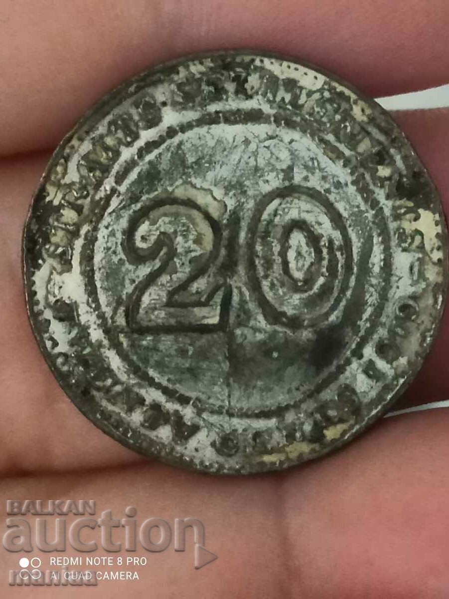 20 Cents Straits Settlements 1919 Silver - 7 20 Cents Straits Settlements 1919 Silver - 7