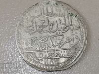 Moneda otomană de argint 465/1000 Abdul Hamid 1 1187/15