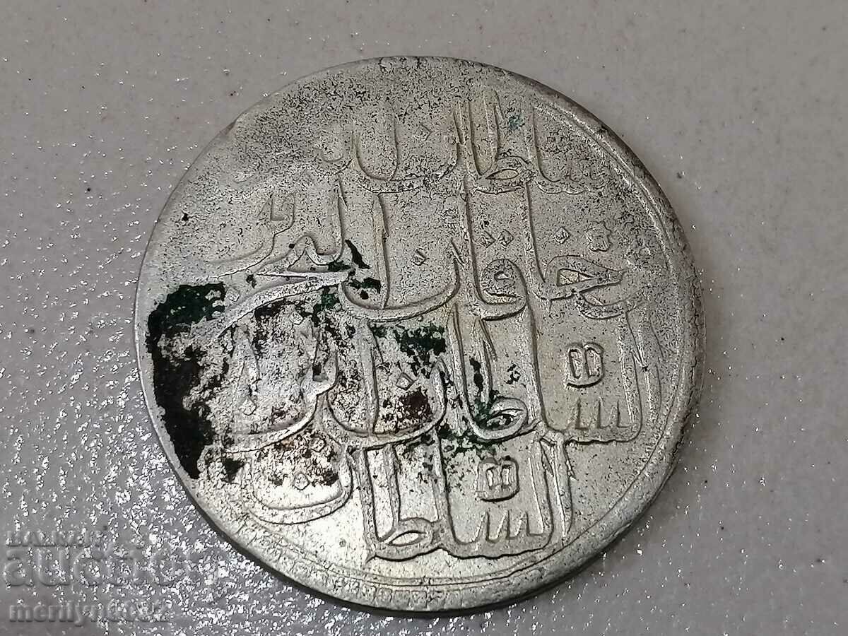 Moneda otomană de argint 465/1000 Abdul Hamid 1 1187/8 cu preț 149.00 BGN | € 76.18