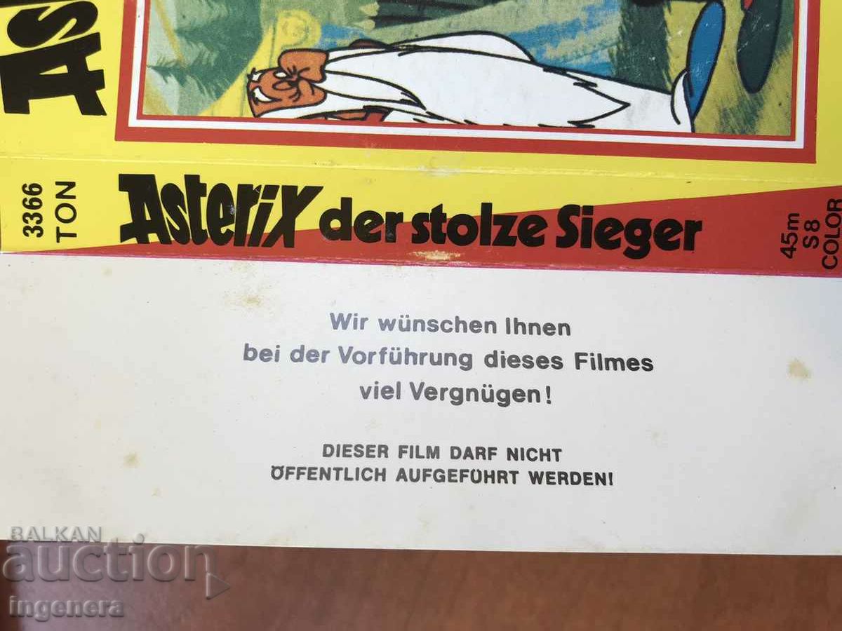 FILM TAPE 8mm, ROLL OF FILM TAPE-ASTERIX-GERMAN - 5 FILM TAPE 8mm, ROLL OF FILM TAPE-ASTERIX-GERMAN - 5