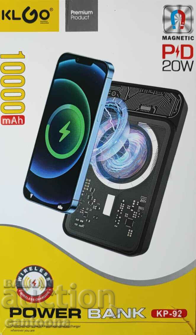 Licitație Baterie externă, Power bank KLGO KP-92, PD 20W, 10.000 mAh Licitație Baterie externă, Power bank KLGO KP-92, PD 20W, 10.000 mAh