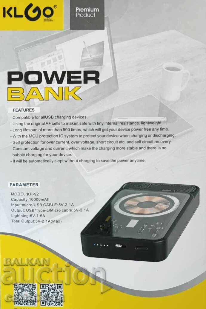 Livrarea Baterie externă, Power bank KLGO KP-92, PD 20W, 10.000 mAh Livrarea Baterie externă, Power bank KLGO KP-92, PD 20W, 10.000 mAh
