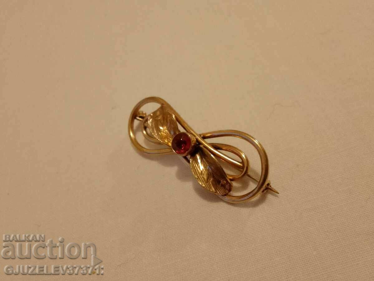 women's brooch with zircon and gold plating - 5 women's brooch with zircon and gold plating - 5