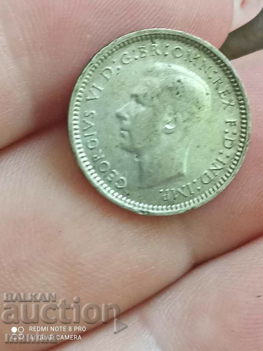 3 pence Australia 1948 silver - 5 3 pence Australia 1948 silver - 5