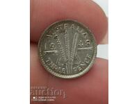 3 пенса Австралия 1948 г сребро