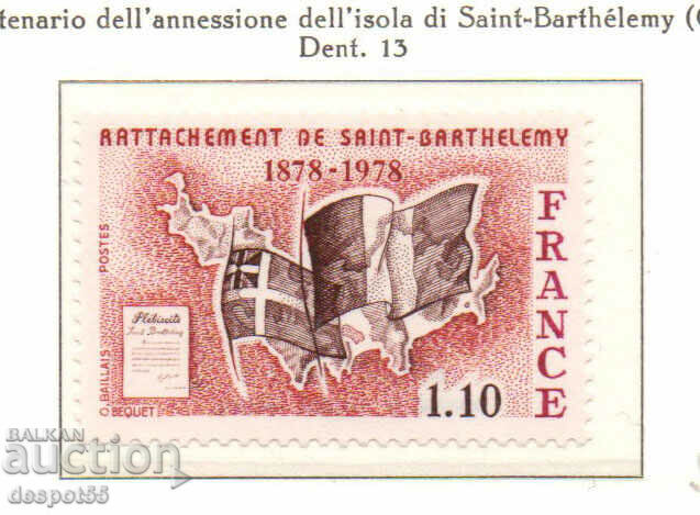 1978. Франция. Връщането на остров Сен Бартелеми на Франция.