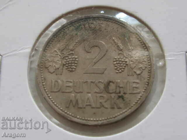 κέρμα Γερμανίας / FRG 2 μάρκες 1951 F σε κουτί από χαρτόνι. Γερμανία με τιμή 29.99 BGN | € 15.33 κέρμα Γερμανίας / FRG 2 μάρκες 1951 F σε κουτί από χαρτόνι. Γερμανία με τιμή 29.99 BGN | € 15.33