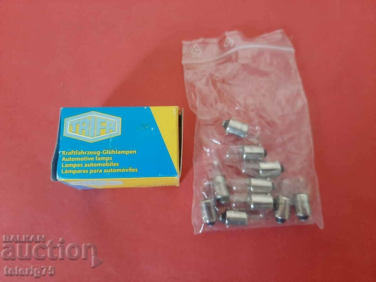 Auction German Car Bulbs TRIFA-T4W,24V,4W,BA9s-10 pcs. Auction German Car Bulbs TRIFA-T4W,24V,4W,BA9s-10 pcs.