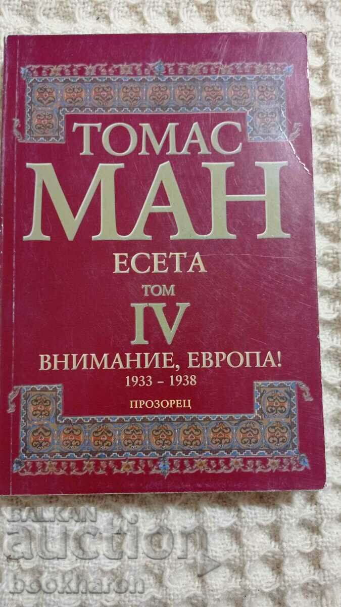 Thomas Mann: Essays Volume 4