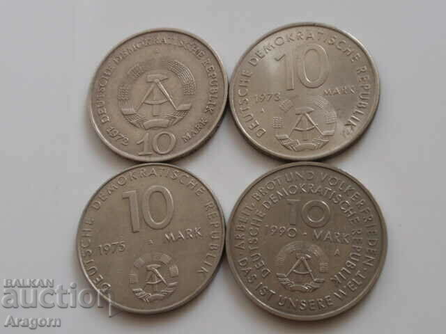 Auction lot of 12 GDR jubilee coins Auction lot of 12 GDR jubilee coins