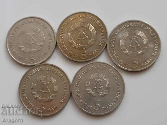 lot of 12 GDR jubilee coins - 5 lot of 12 GDR jubilee coins - 5