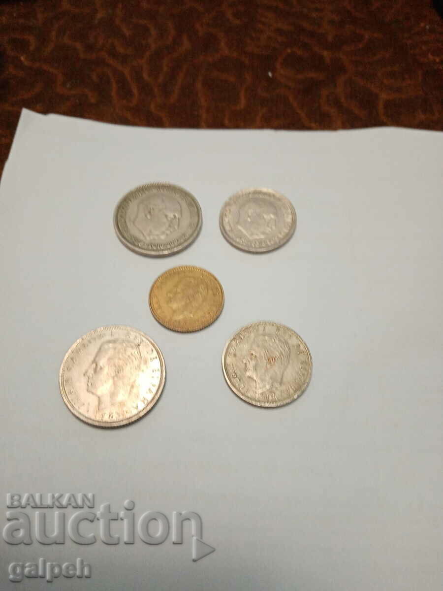 LOT OF COINS SPAIN 1957,75,83. - 5 pcs. - BGN 2