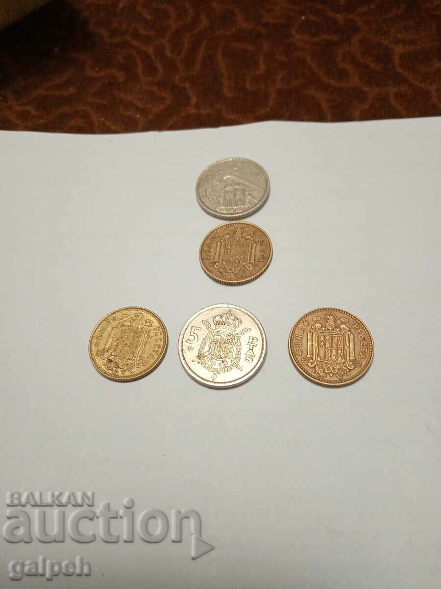 LOT OF COINS SPAIN 1957,66,75 - 5 pcs. - BGN 1.50 with price 1.50 BGN | € 0.77