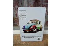 Фолксваген Бийтъл Volkswagen Beetle Кола метална табела клас