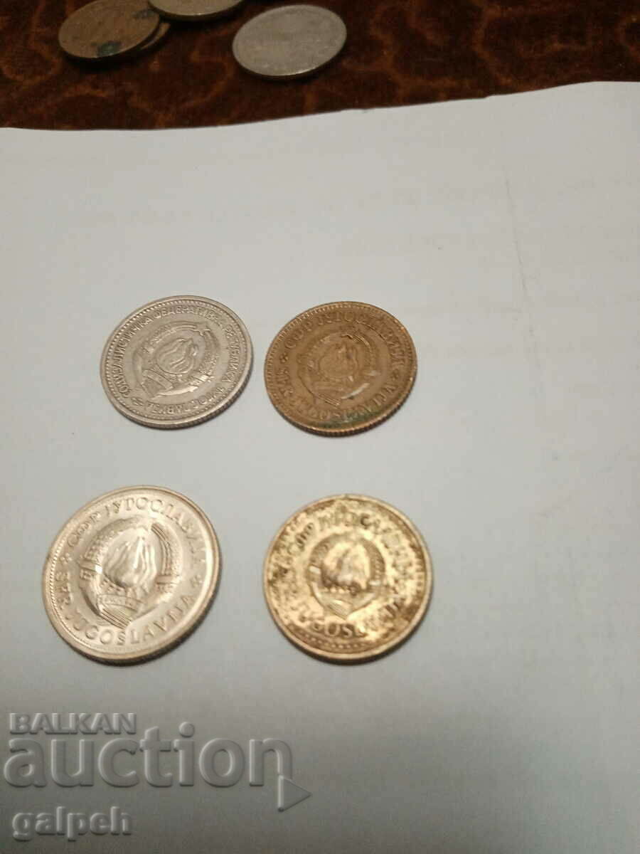 LOT OF COINS OF YUGOSLAVIA 1965, 80, 84 - 4 pcs. - BGN 0.6 with price 0.60 BGN | € 0.31 LOT OF COINS OF YUGOSLAVIA 1965, 80, 84 - 4 pcs. - BGN 0.6 with price 0.60 BGN | € 0.31