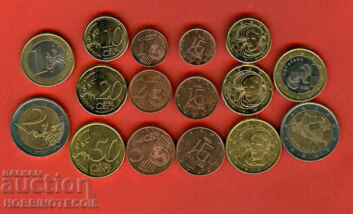 CROATIA CROATIA 1 2 5 10 20 50 de centi 1 2 euro BIMETAL UNC